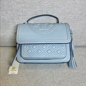 Tory Burch Fleming Satchel Light Blue